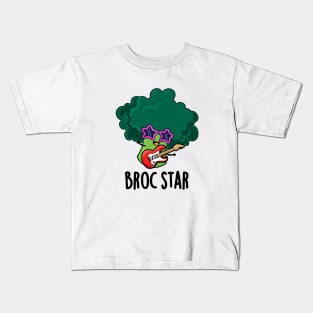 Broc Star Cute Brocolli Rock Star PUn Kids T-Shirt